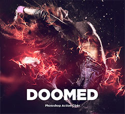 极品PS动作－酒红火焰(含高清视频教程)：Doomed CS4+ Photoshop Action